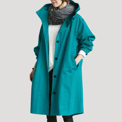 Women's Long Coat – Buttoned Plus Sizes