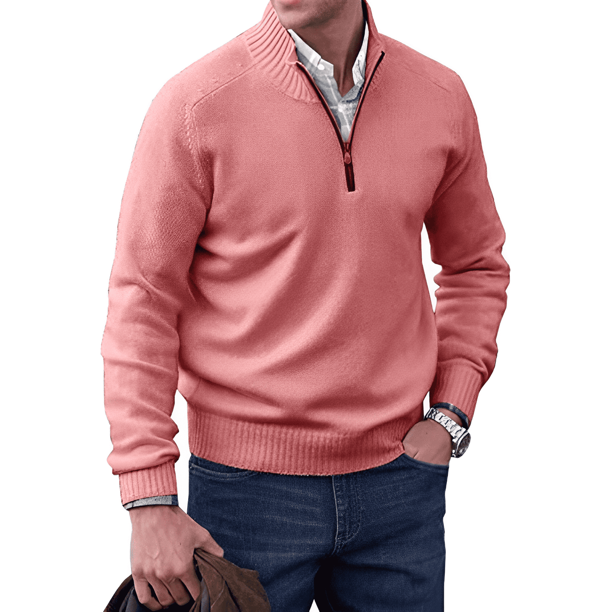 Men's Zip Jumper – Soft Knit Autumn Winter