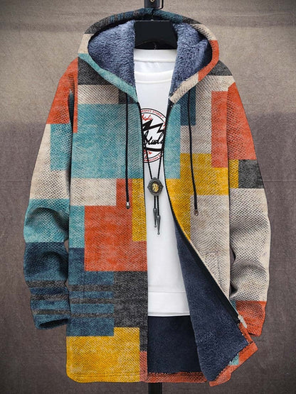 Women's Colourful Art Print Zip Cardigan – Warm Cardigan
