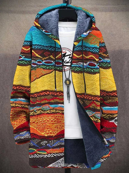 Women's Colourful Art Print Zip Cardigan – Warm Cardigan