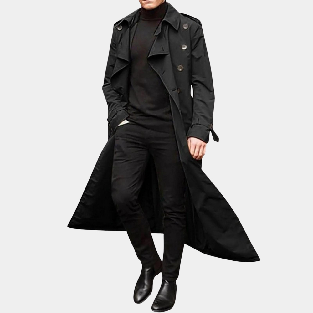 Trench Homme Long Déperlant – Trench Coat Classique Homme