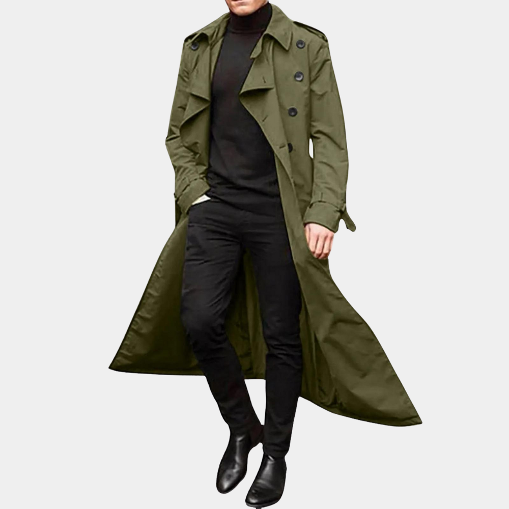 Trench Homme Long Déperlant – Trench Coat Classique Homme