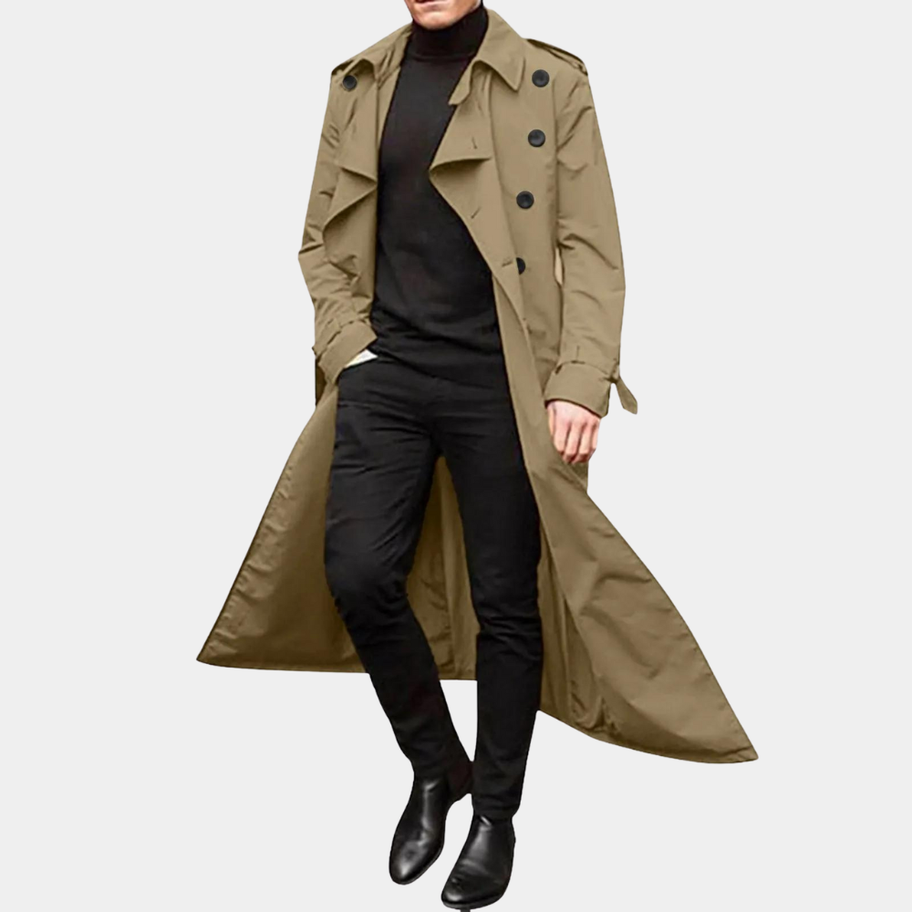 Trench Homme Long Déperlant – Trench Coat Classique Homme