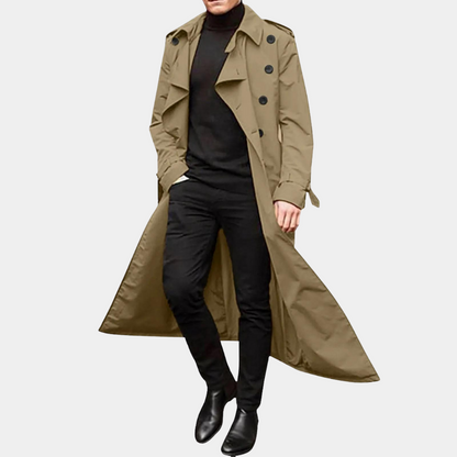 Trench Homme Long Déperlant – Trench Coat Classique Homme