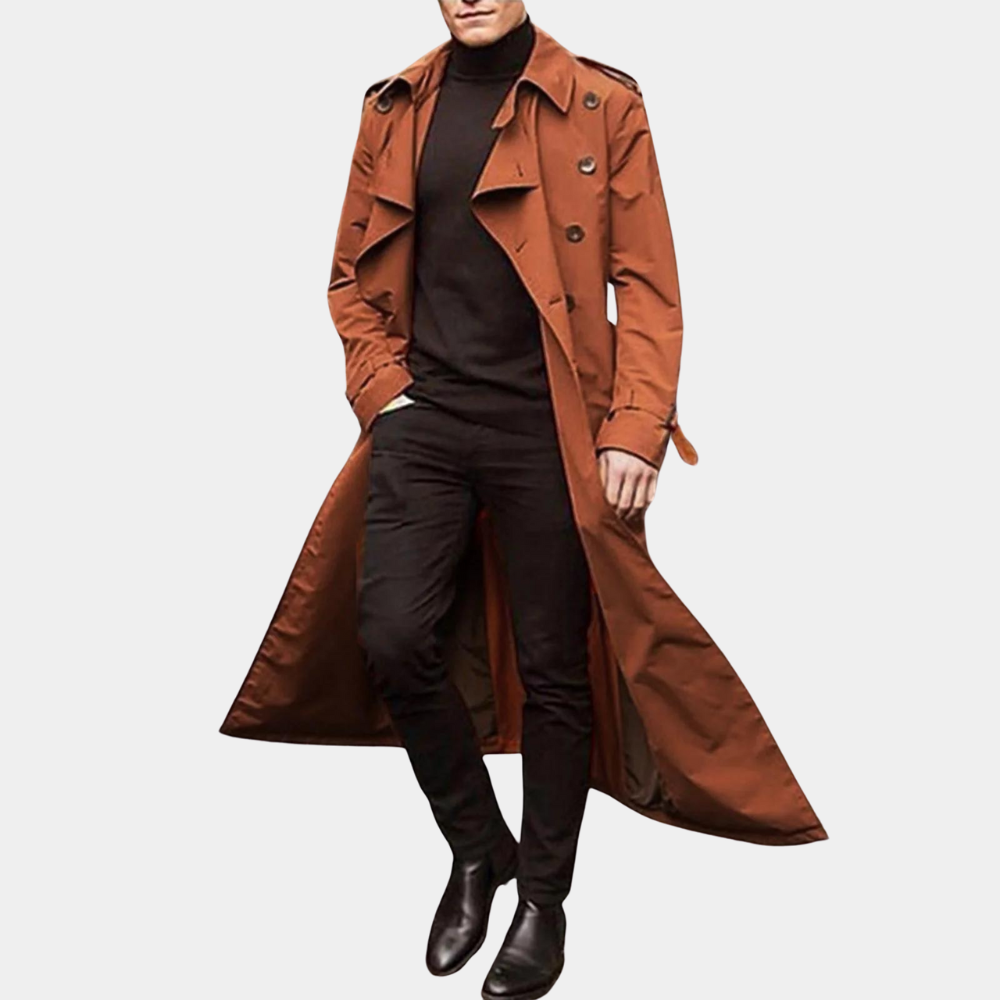 Trench Homme Long Déperlant – Trench Coat Classique Homme