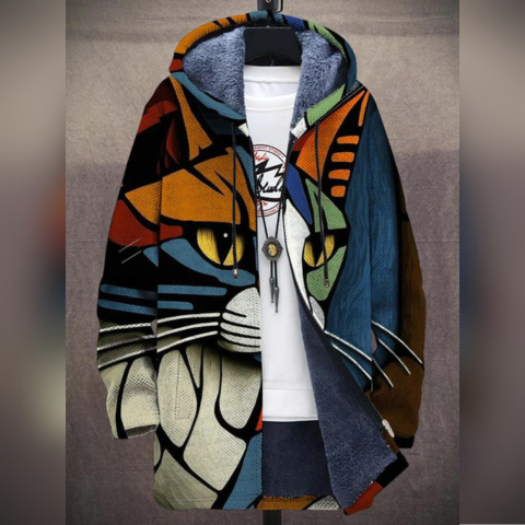 Women's Cardigan – Cat Motif Autumn