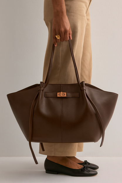 Women's Large Handbag in Faux Leather – Work & School Tote Bag