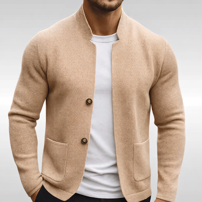 Men's Zip Cardigan – Textured Knit Jacket