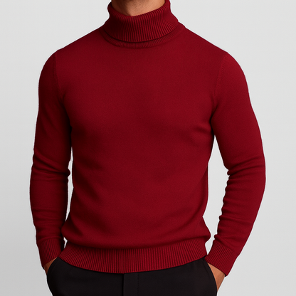 Men's Roll-Neck Jumper – Classic Knit Autumn Winter