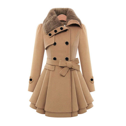 Women's Winter Coat – Flared Faux-Fur Collar Plus Sizes