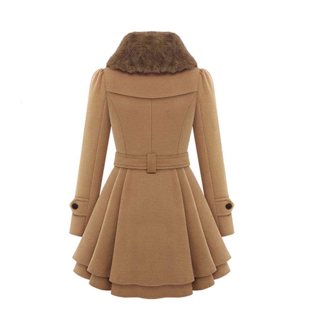 Women's Winter Coat – Flared Faux-Fur Collar Plus Sizes