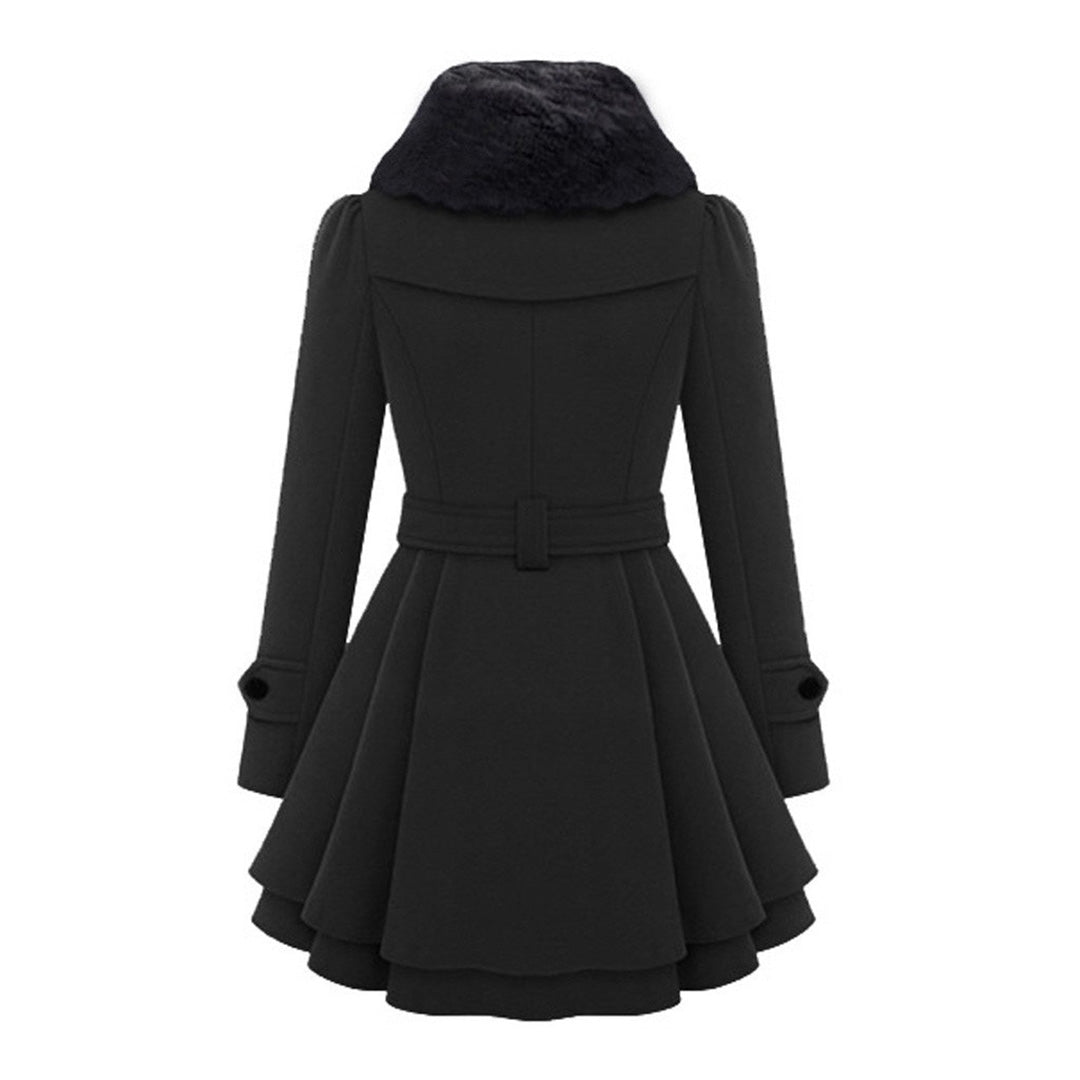 Women's Winter Coat – Flared Faux-Fur Collar Plus Sizes