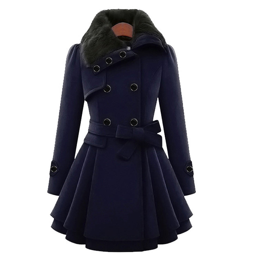 Women's Winter Coat – Flared Faux-Fur Collar Plus Sizes