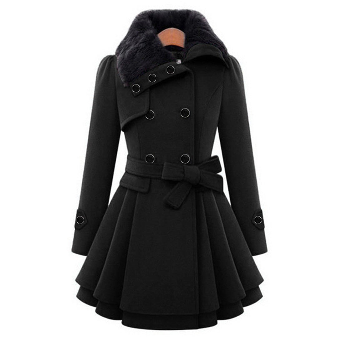 Women's Winter Coat – Flared Faux-Fur Collar Plus Sizes