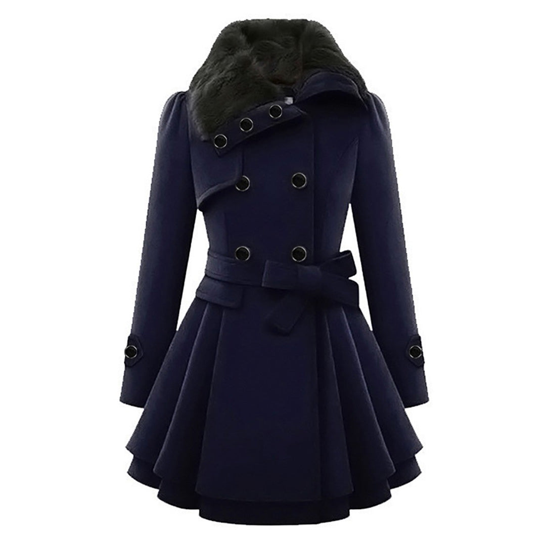 Women's Winter Coat – Flared Faux-Fur Collar Plus Sizes