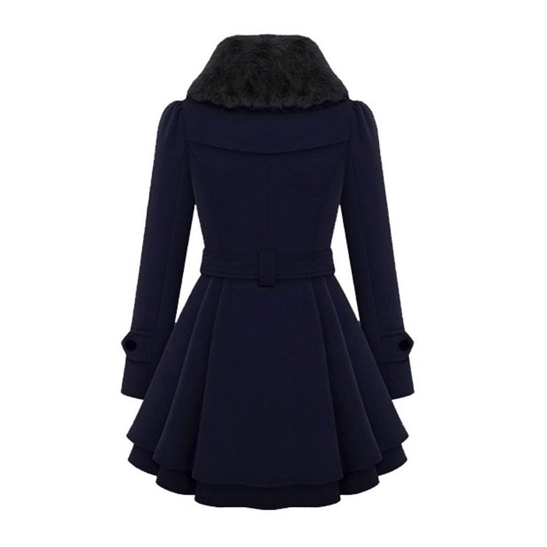Women's Winter Coat – Flared Faux-Fur Collar Plus Sizes