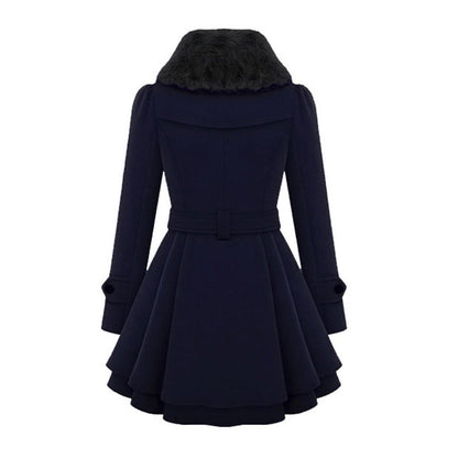 Women's Winter Coat – Flared Faux-Fur Collar Plus Sizes
