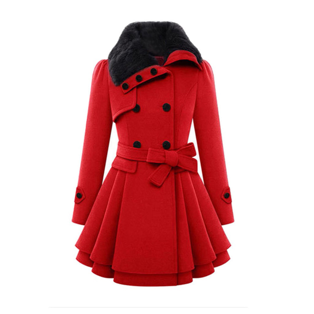 Women's Winter Coat – Flared Faux-Fur Collar Plus Sizes