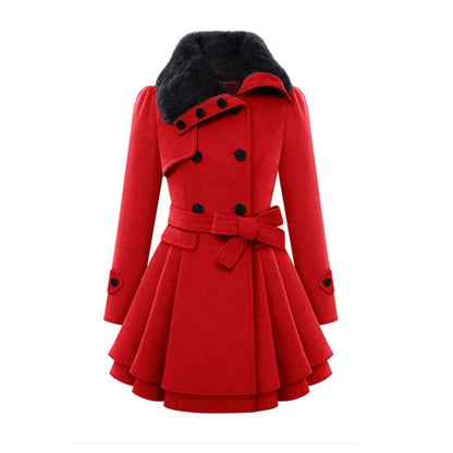 Women's Winter Coat – Flared Faux-Fur Collar Plus Sizes