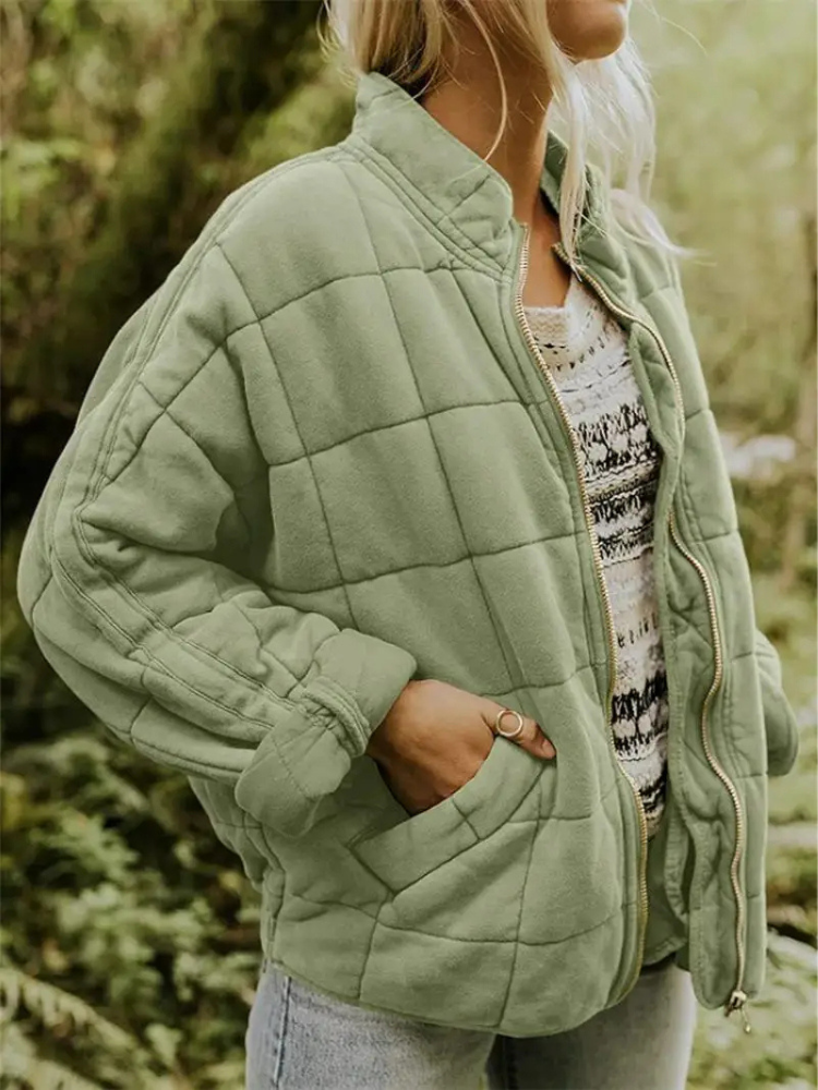 Women's Lightweight Puffer – Warm Quilted Jacket Autumn