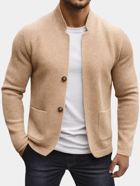 Men's Zip Cardigan – Textured Knit Jacket