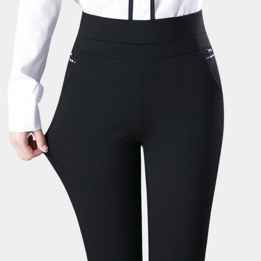 Women's High-Waist Trousers – Comfortable Stretch