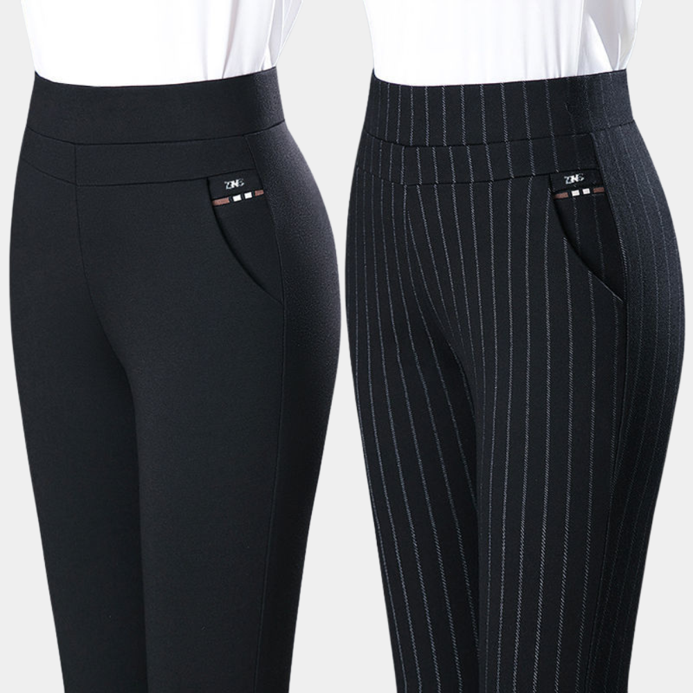 Women's High-Waist Trousers – Comfortable Stretch