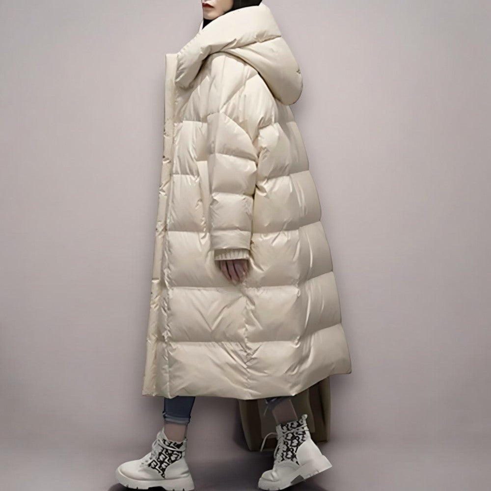 Women's Oversized Puffer Coat – Long Hooded Winter