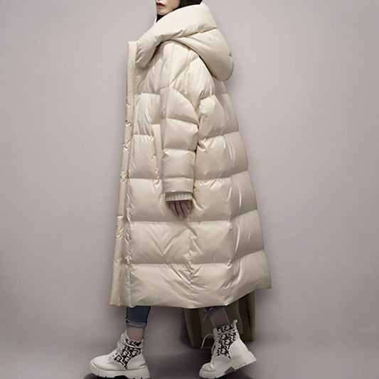 Women's Oversized Puffer Coat – Long Hooded Winter
