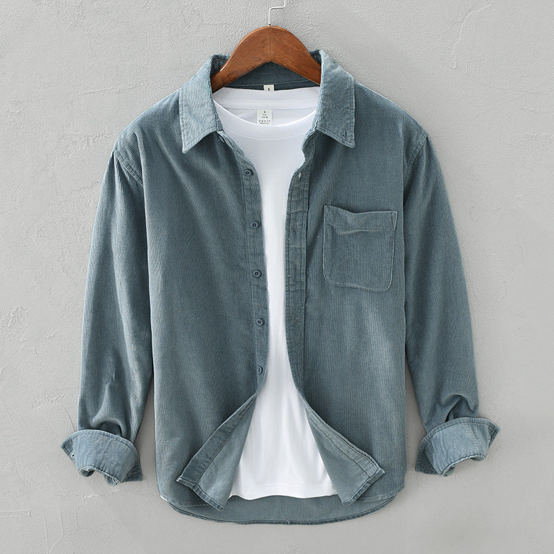 Men's Corduroy Shirt – Overshirt Style Winter Retro