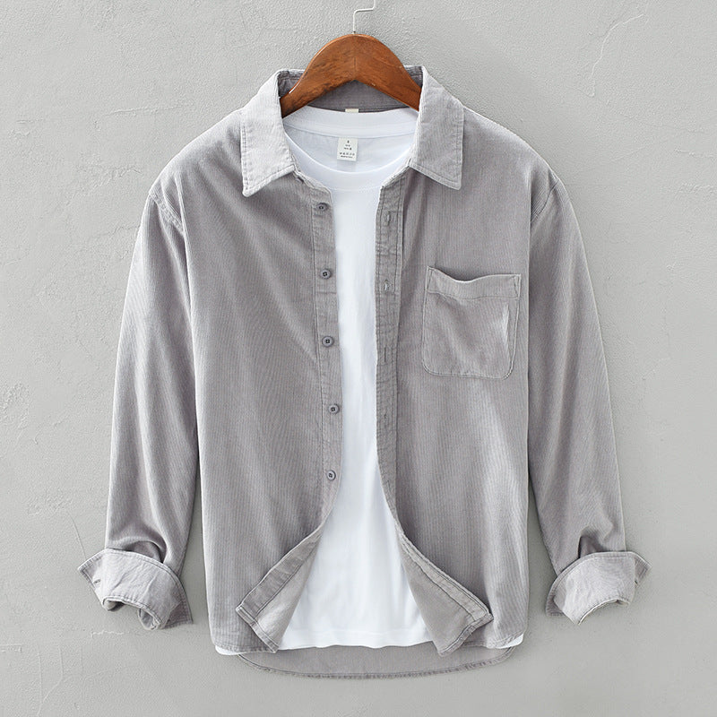 Men's Corduroy Shirt – Overshirt Style Winter Retro