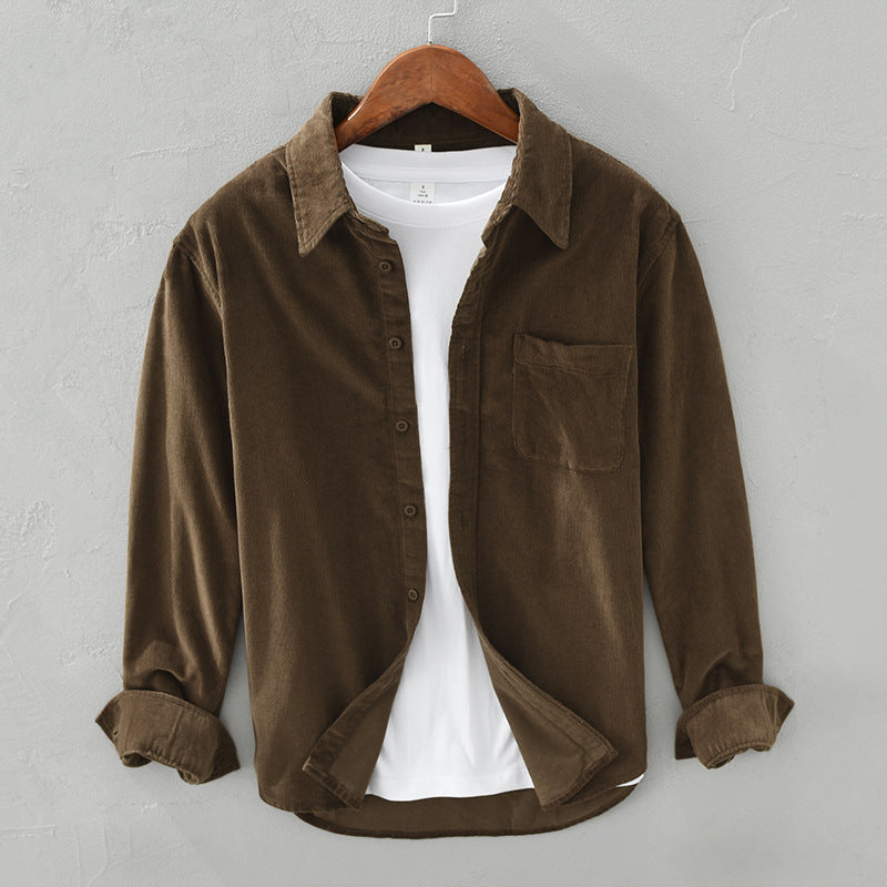 Men's Corduroy Shirt – Overshirt Style Winter Retro