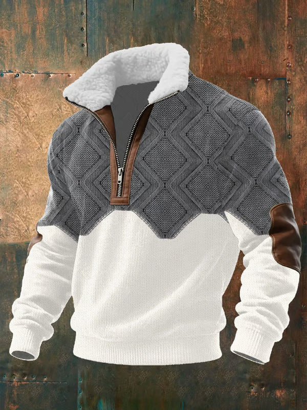 Men's Fleece Jumper – High Collar Warm Winter