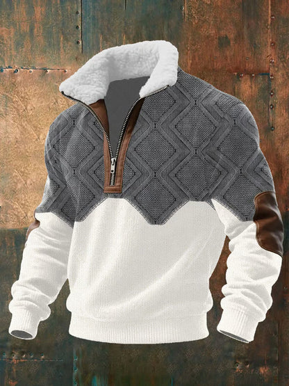 Men's Fleece Jumper – High Collar Warm Winter