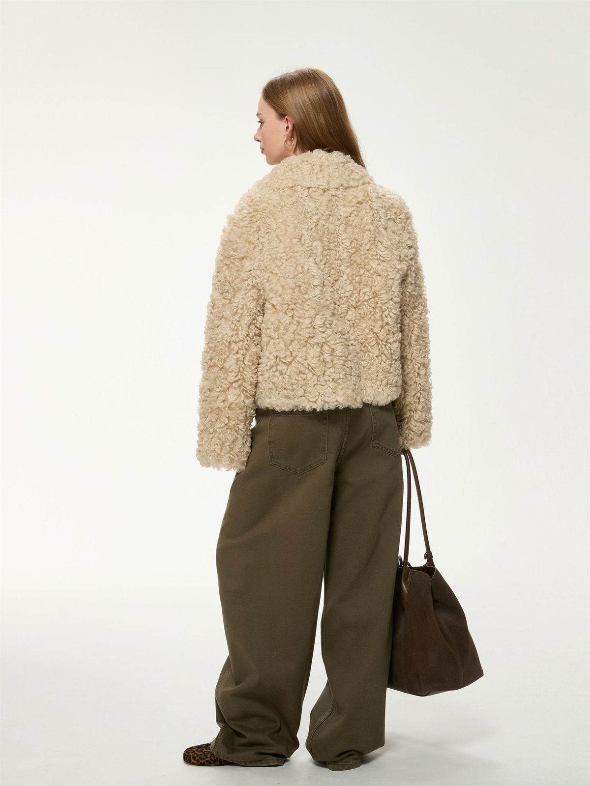 Women's Short Teddy Jacket – Faux Fur Bouclé Jacket