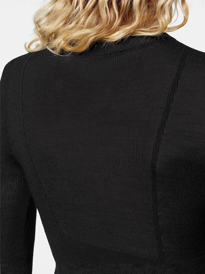Women's Short Ribbed Knit Dress – Long Sleeve Jumper Dress