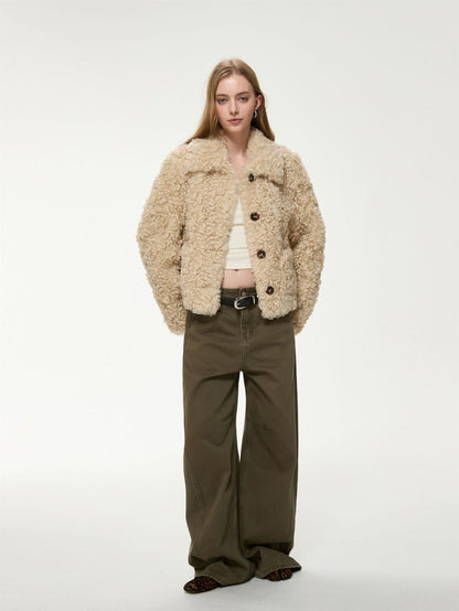 Women's Short Teddy Jacket – Faux Fur Bouclé Jacket