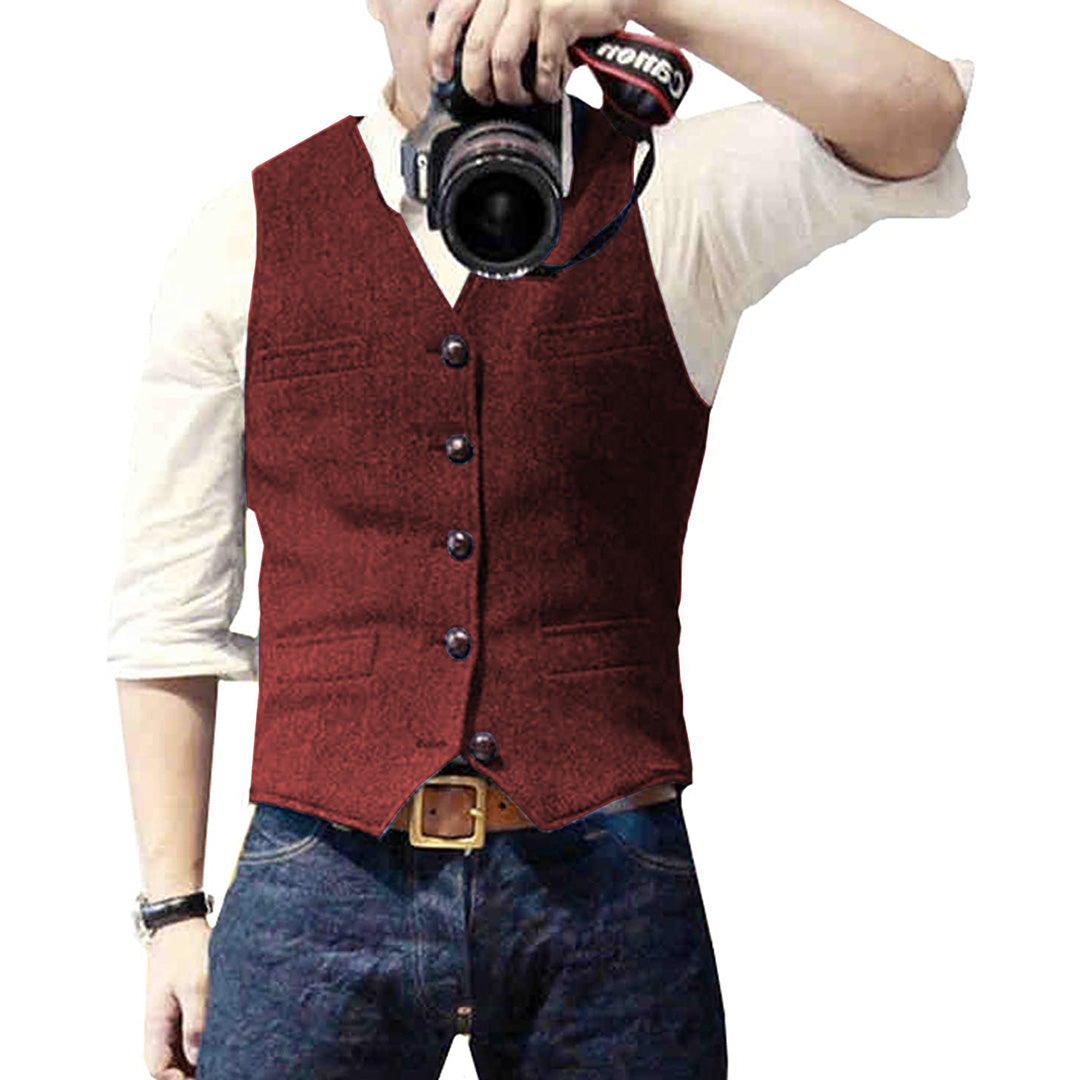 Men's Sleeveless Waistcoat – Suit Waistcoat