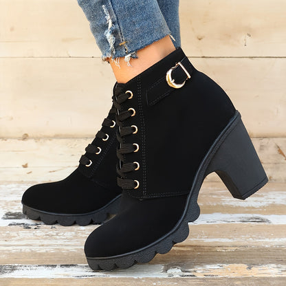 Women's Block Heel Ankle Boots – Comfortable Black Boots