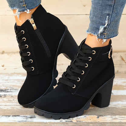 Women's Block Heel Ankle Boots – Comfortable Black Boots