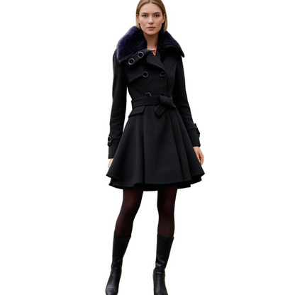 Women's Winter Coat – Flared Faux-Fur Collar Plus Sizes