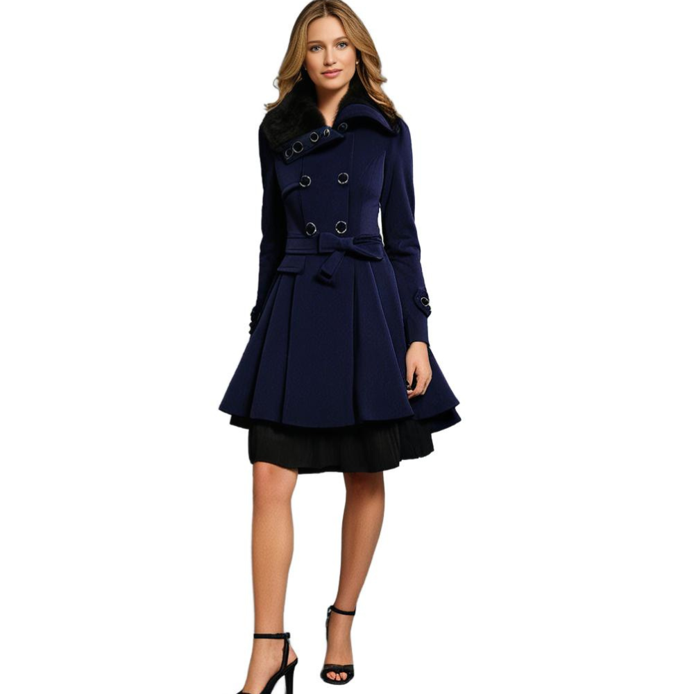 Women's Winter Coat – Flared Faux-Fur Collar Plus Sizes
