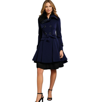 Women's Winter Coat – Flared Faux-Fur Collar Plus Sizes
