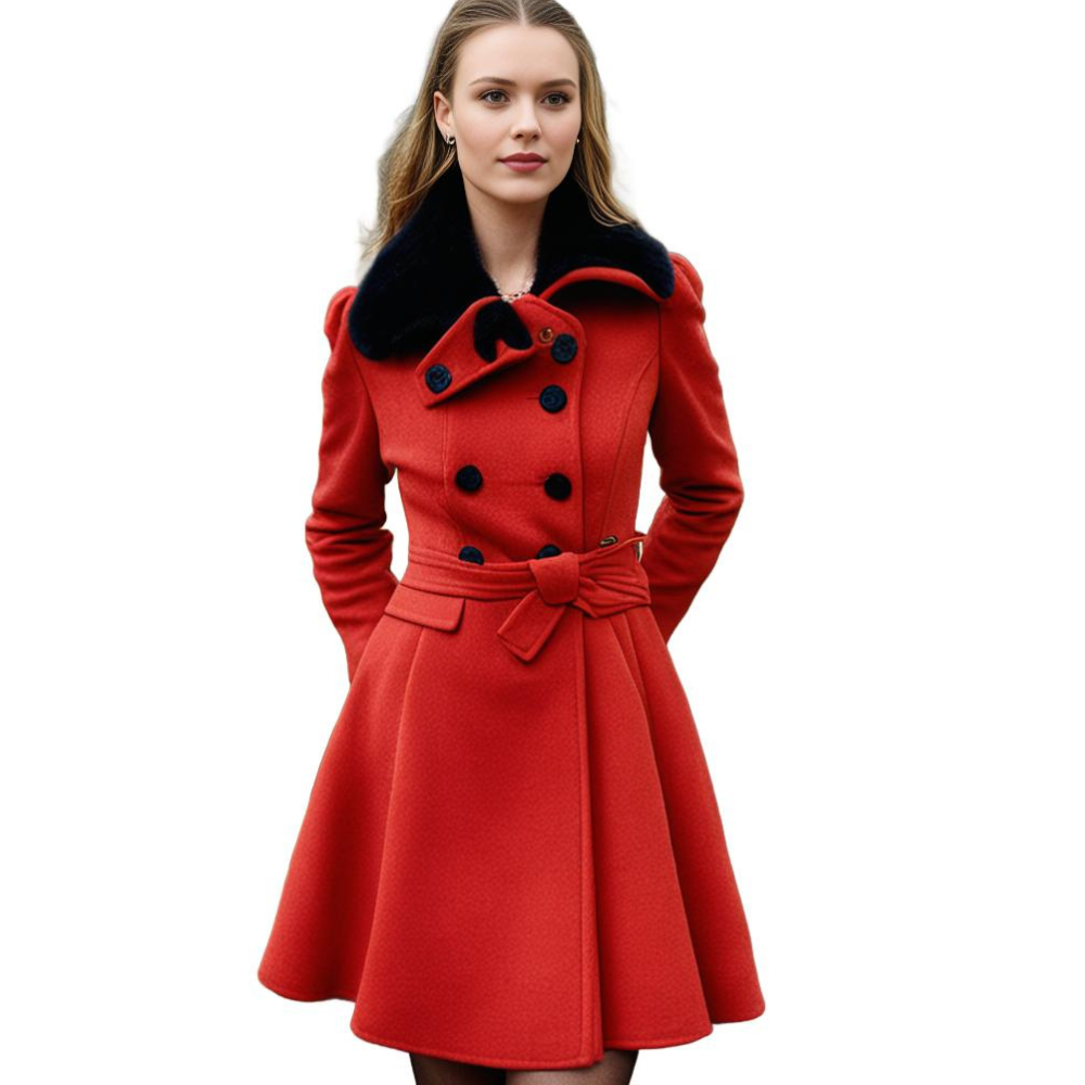 Women's Winter Coat – Flared Faux-Fur Collar Plus Sizes