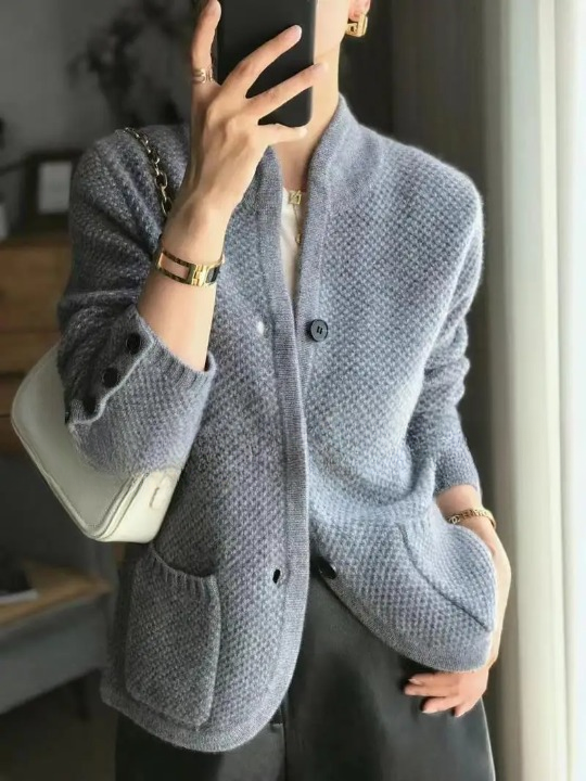 Women's Cashmere-Feel Cardigan – Soft Button-Up Cardigan
