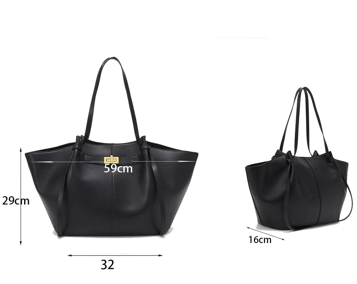 Women's Large Handbag in Faux Leather – Work & School Tote Bag