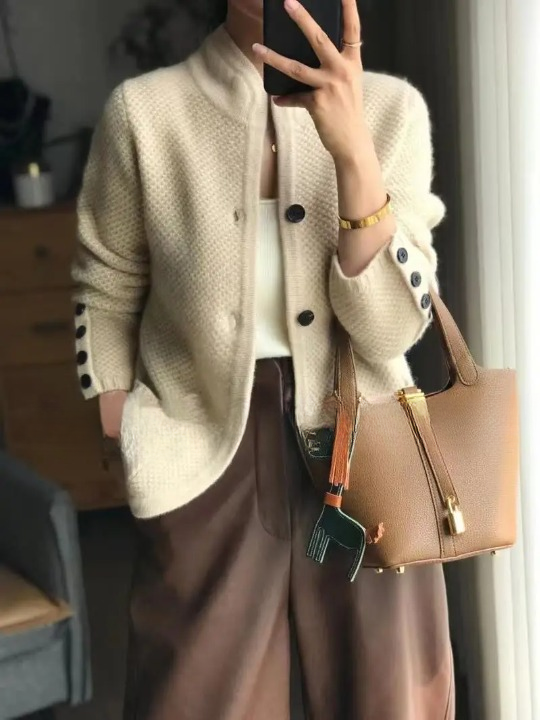 Women's Cashmere-Feel Cardigan – Soft Button-Up Cardigan