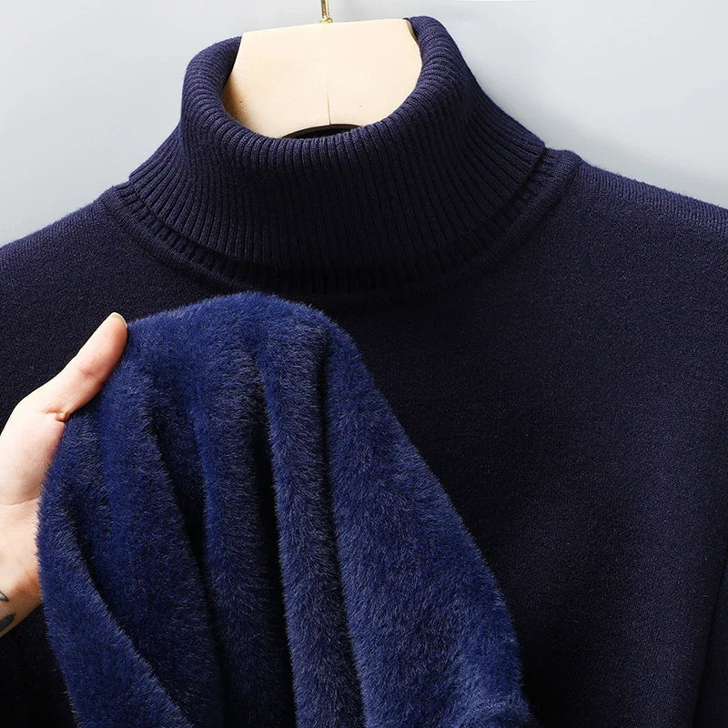 Men's Roll-Neck Jumper – Classic Knit Autumn Winter