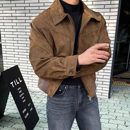 Men's Faux-Leather Blouson Jacket – Autumn Winter