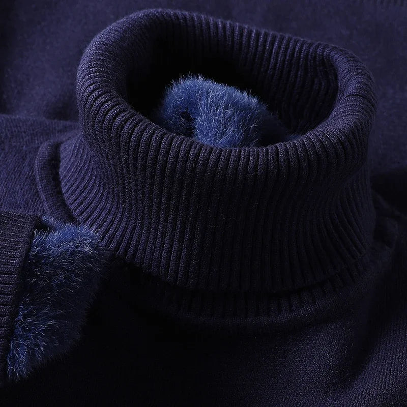 Men's Roll-Neck Jumper – Classic Knit Autumn Winter